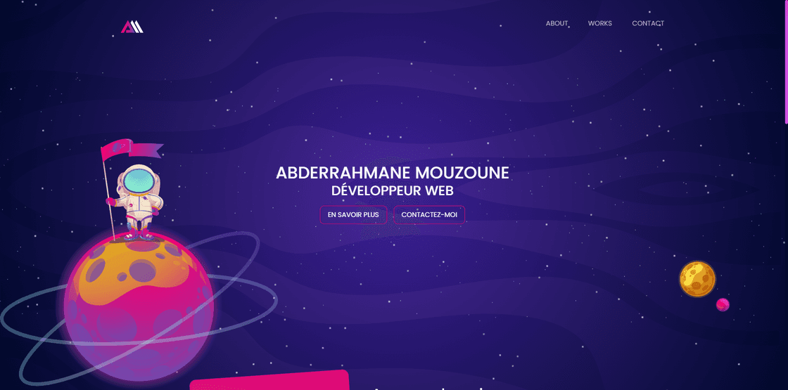 Homepage of my portfolio