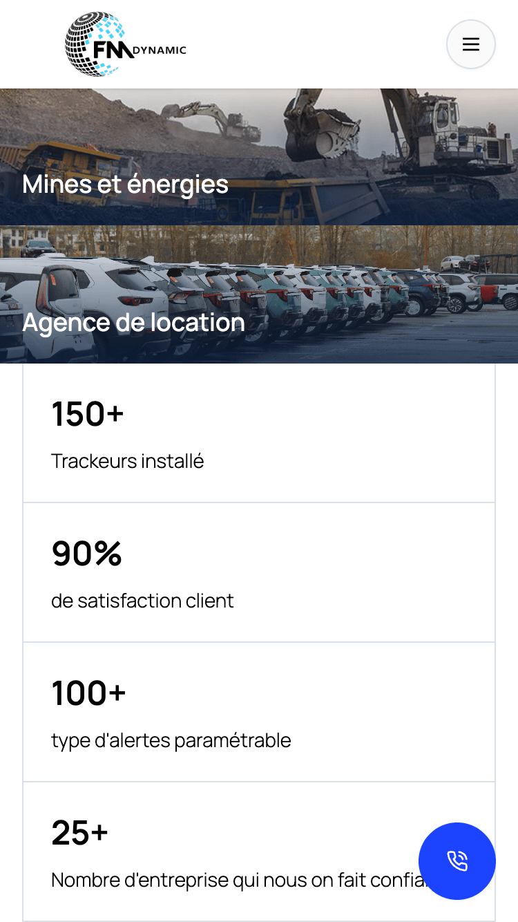 Homepage of FM Dynamic mobile