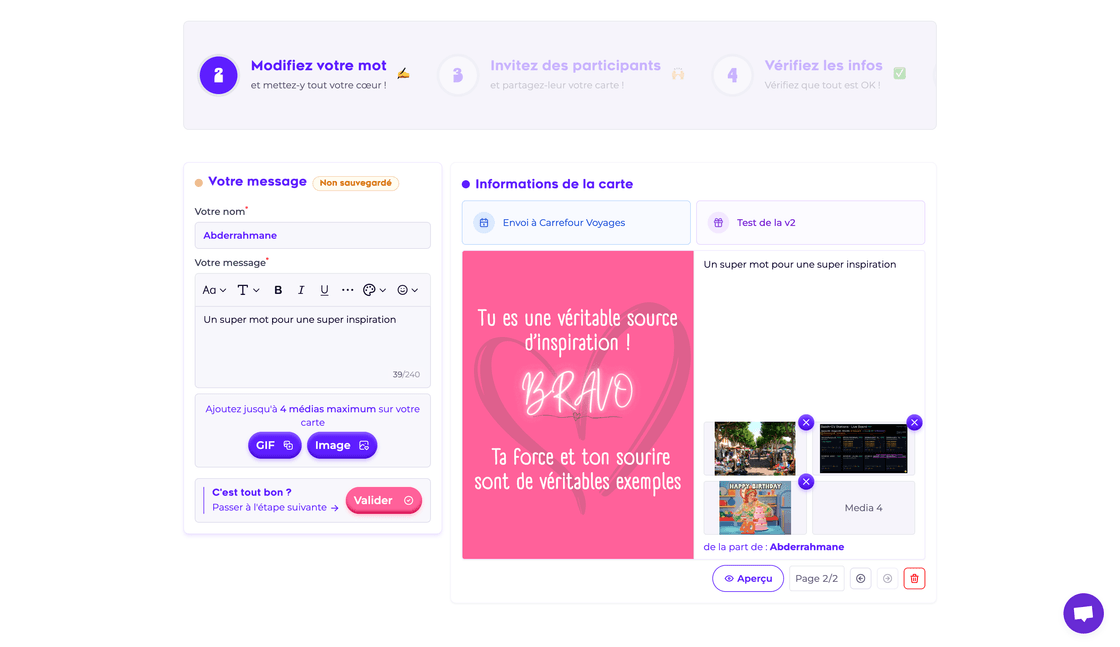 Message editing features